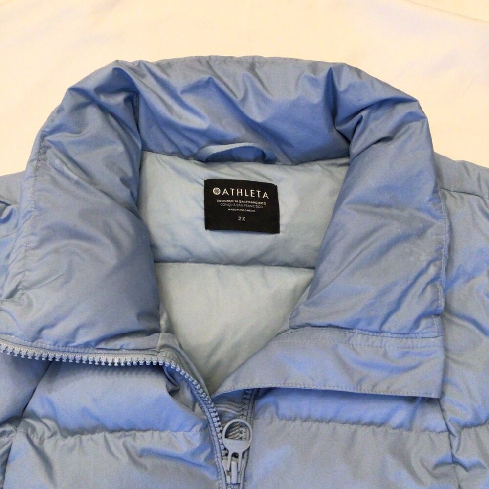 Athleta Light Blue Down Puffer Jacket | Women’s 2X - Picture 8 of 13